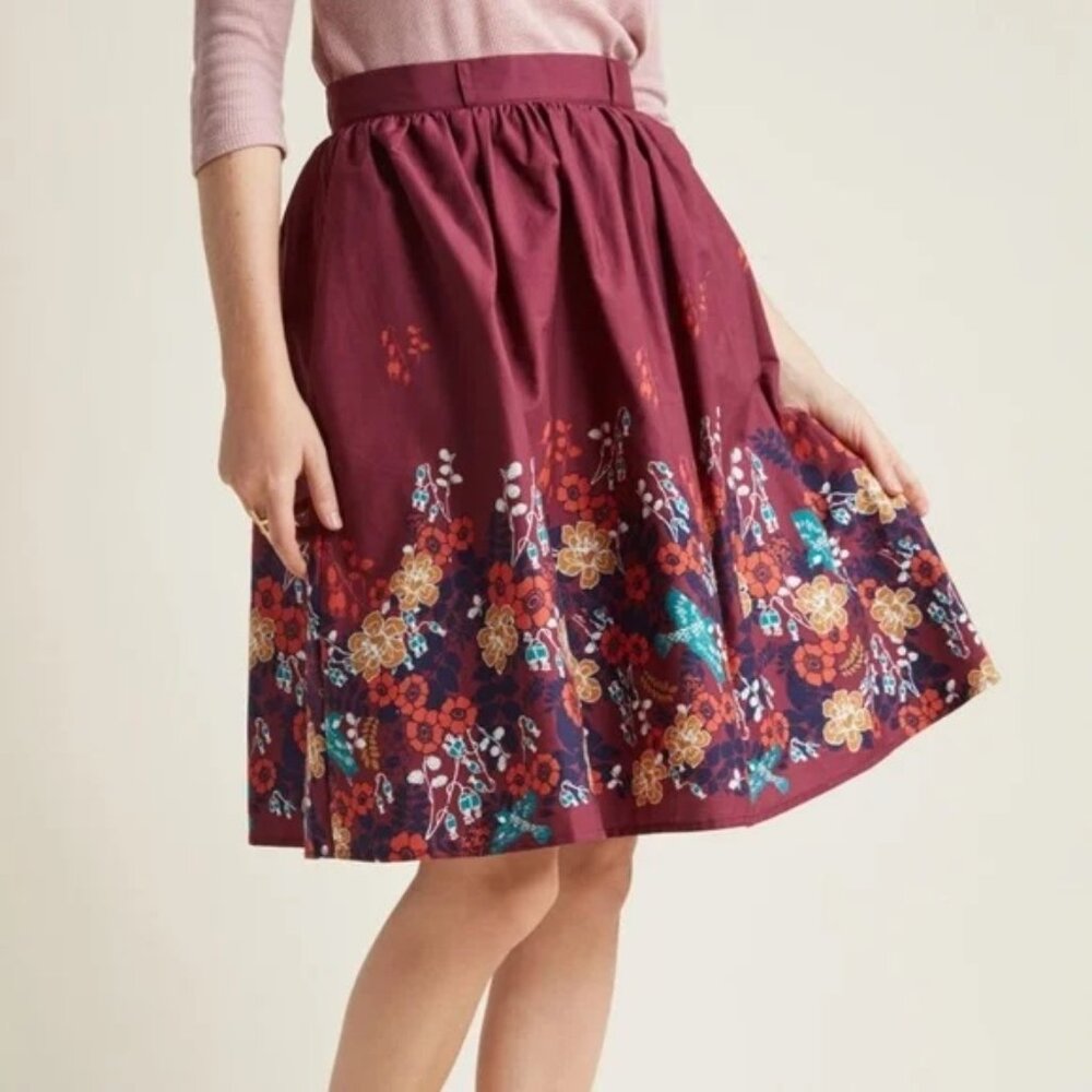 Modcloth Charming Cotton Skirt in Circus